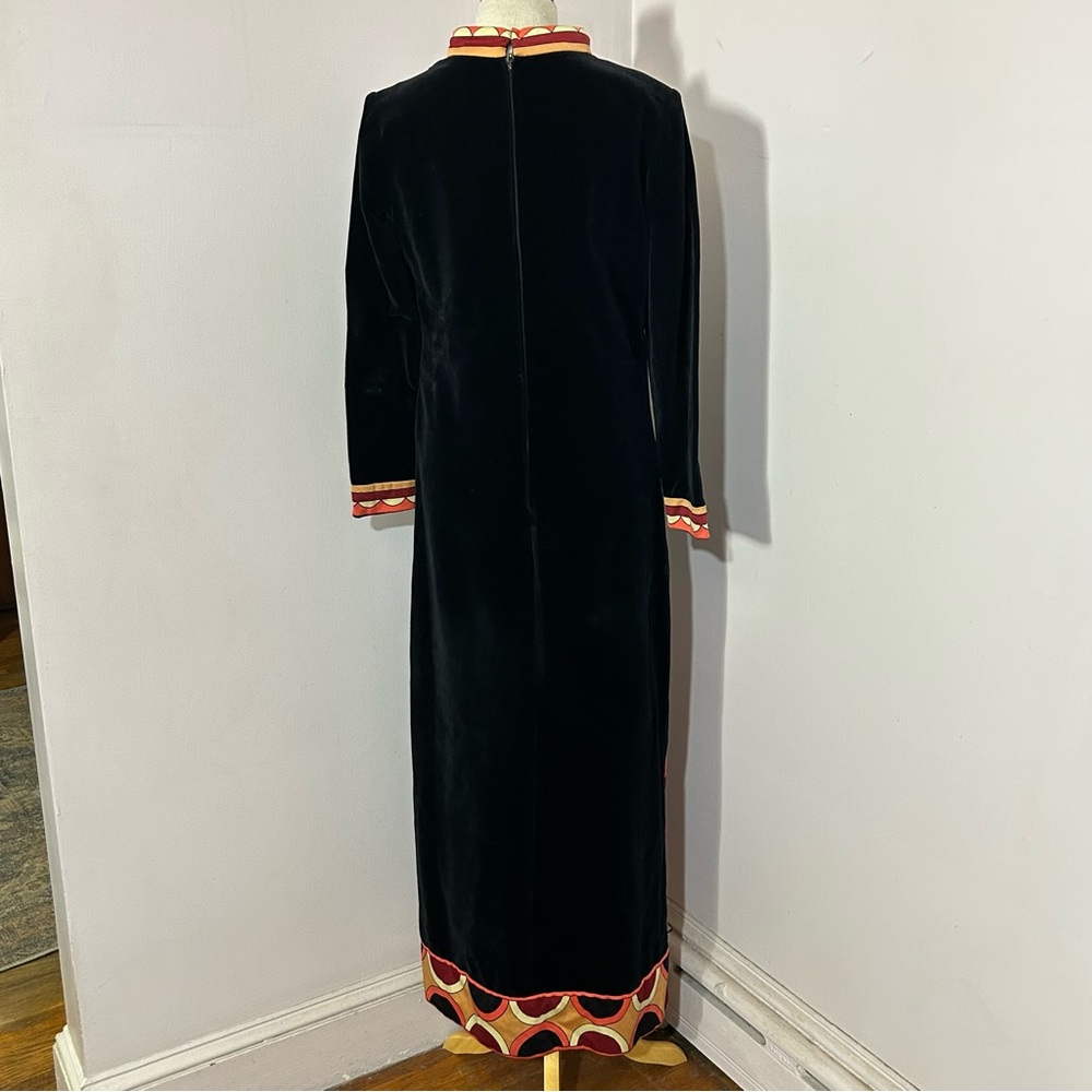 60s 70s Vintage Paganne Gene Berk Velvet Maxi - Picture 4 of 12